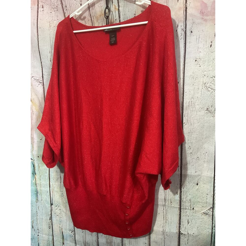 NEW Lane Bryant Red Sparkly Sweater Plus Size 22/24